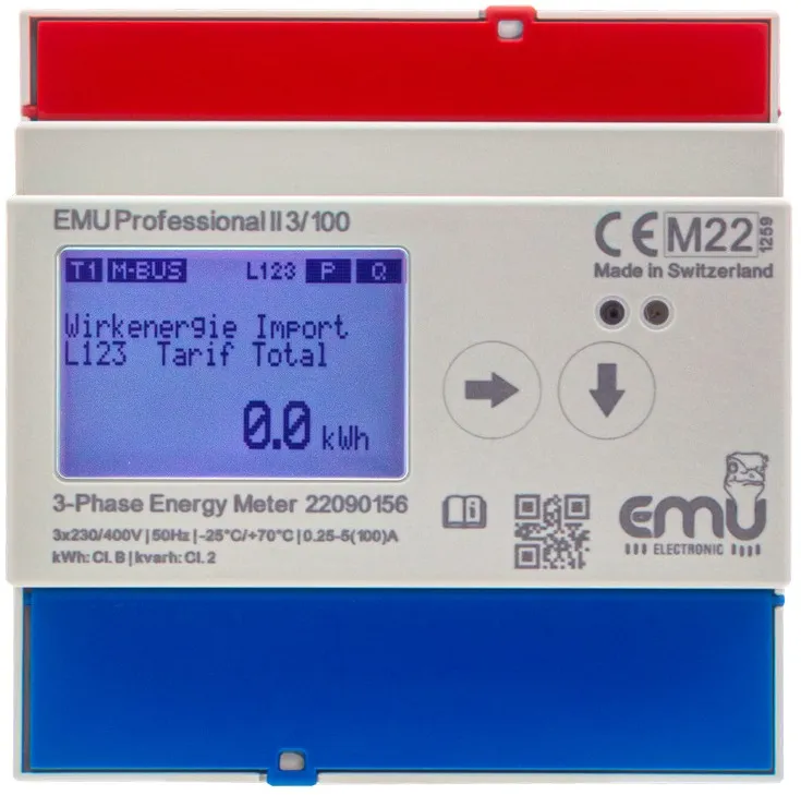 3 Fase kWh 100A - MID - EMU Professional II 3/100 P20A0000
