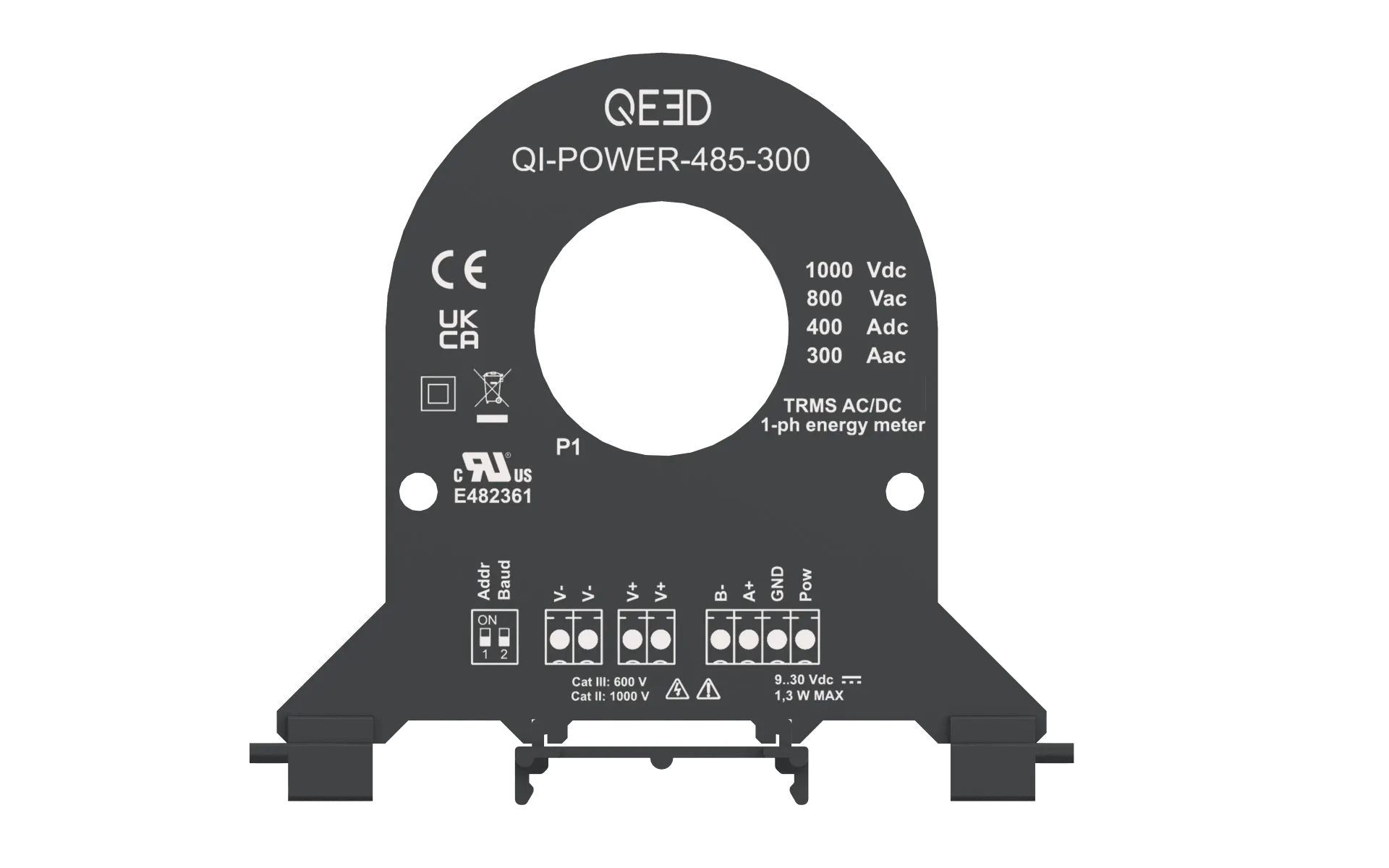 [QI-POWER-485-300] QEED QI-POWER-485-300 Single phase power meter- 300A AC-400A DC / 1000V DC - 800 V AC